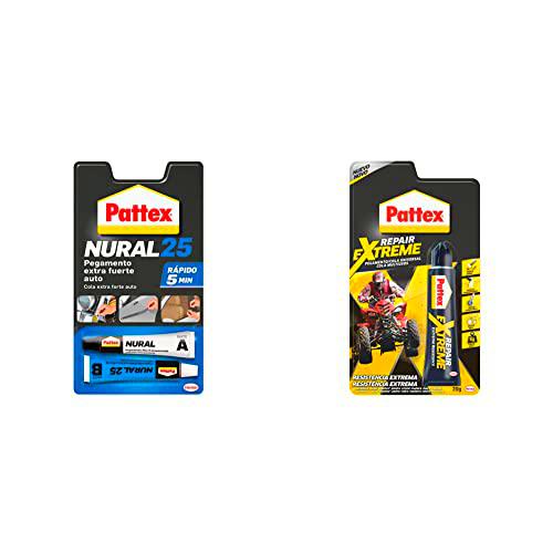 Opiniones de clientes: Pattex Nural 25 Pegamento extra fuerte  auto, adhesivo resistente para la mayoría de materiales del automóvil,  pegamento para coche rápido, 2 x 11 ml